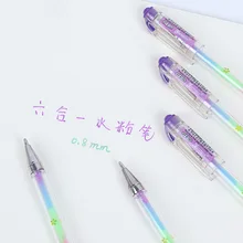 30 шт. цветные канцелярские принадлежности для творчества ручка 6 цветов в сочетании с водяным мелом нейтральный Diy пастельный Карандаш корейский цвет