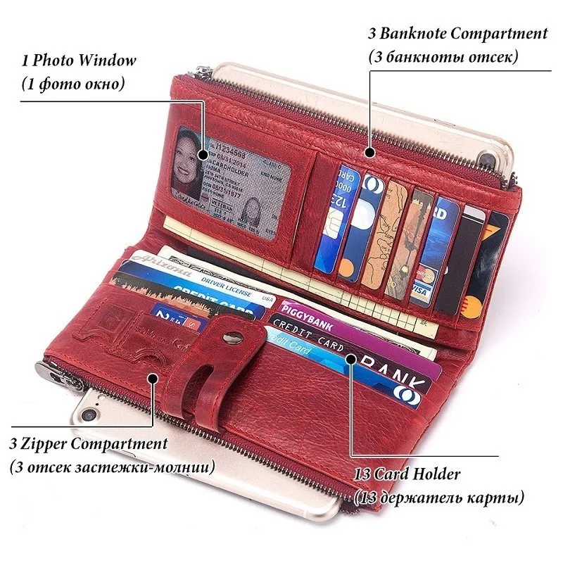 Брендовый дизайнерский женский клатч, модные кошельки из воловьей кожи, Женский Длинный кошелек, Женский кошелек на молнии, кошелек для монет для iPhone X