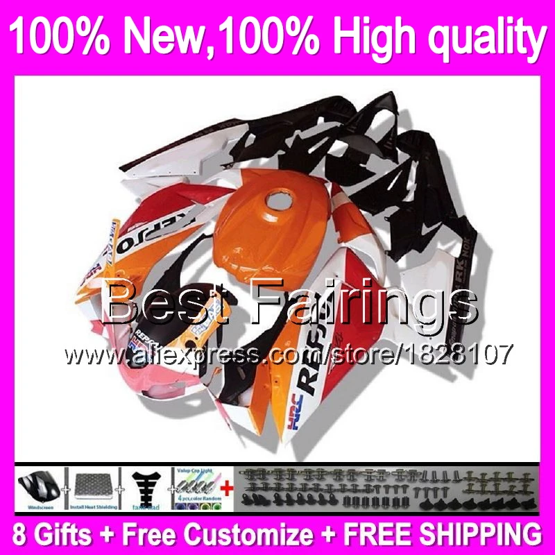 

Fairing For Aprilia RS4 125 RS125 06 07 08 09 10 11 Repsol 6B30 RSV125 06-11 RS 125 2006 2008 2009 2010 2011 +decal Orange