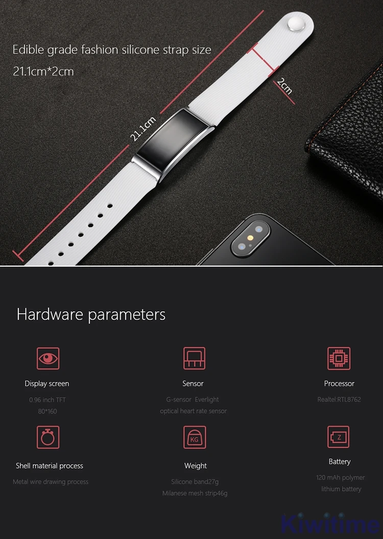 Kiwitime X3 Спорт bluetooth Смарт-браслет поддерживает Водонепроницаемость IP68 сердечного ритма smartband