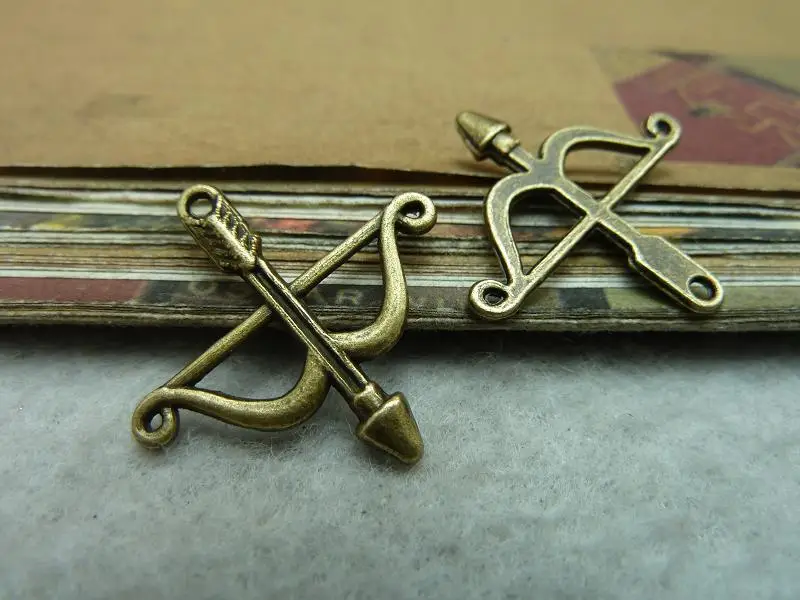 50Pcs Antique Bronze Arrow Bow Charm DIY Jewelry Makingin Charms from