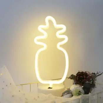 

LED Table Night Lights Neon Styling Lamp Type Base Warm White Pineapple / Angel / Moon / Stars Shape Decoration Bedside Light