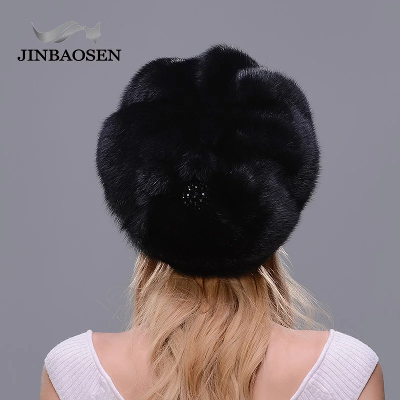 JINBAOSEN русская зимняя полностью замшевая шапка с роскошной модной черной толстой