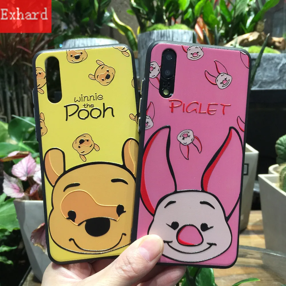 

Cartoon Cute Yellow Winnie Pooh Piglet TPU+PC Case For Huawei Mate 20 Pro P20 Pro Nova 2 Plus Honor 10 Case Back Cover