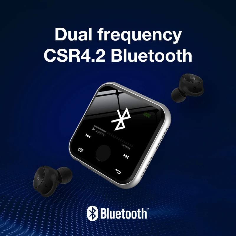 Mp3 плеер HBNKH компактный с поддержкой Bluetooth 4 2 и сенсорным экраном 1 8 дюйма|MP3-плееры|