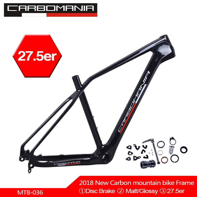 buy Carbon MTB bike frame 27.5er matte glossy PF30 1 1 8 to 1 1 2 Disc brake mountain bicycle carbon frame 142*12 135*9mm 27.5inch