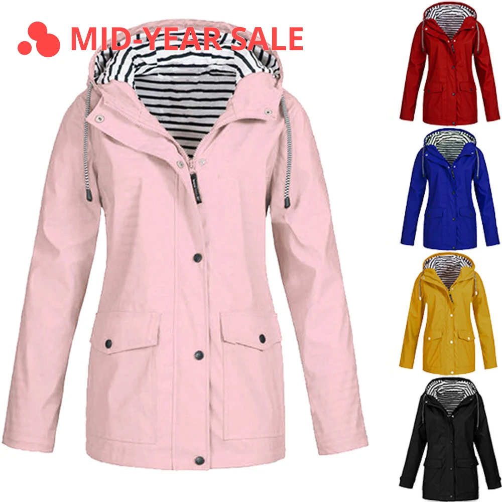 warm raincoat with hood