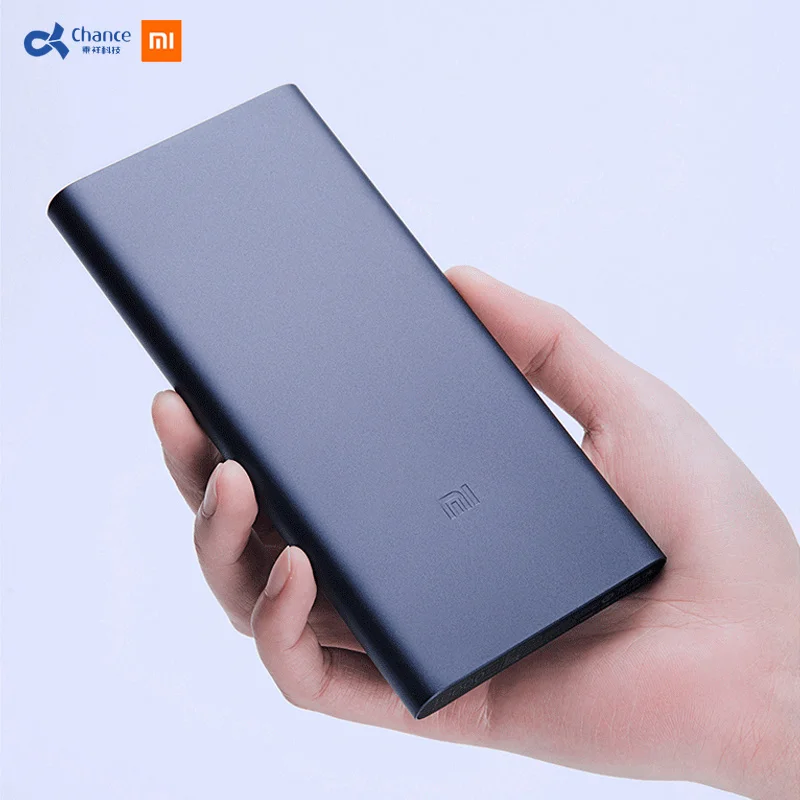 Xiaomi power Bank 2 10000 мАч ультра-тонкий портативный большой емкости мини-металлический раструб сокровище двойной USB интерфейс выход - Цвет: black