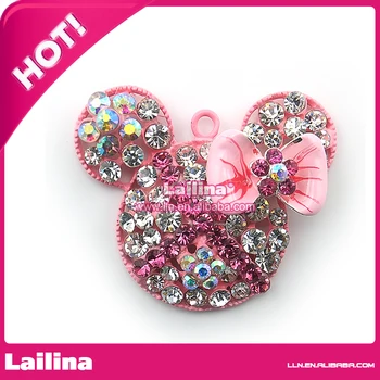 

Chunky rhinestone minnie head pendant / Cheap hot sell minnie charm