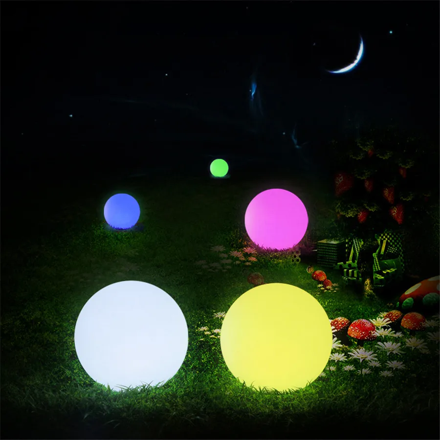 US $46.86 BEIAIDI 7 Color RGB Solar Powered Ball Garden Light With Remote Outdoor Post LED Lawn Lamp Solar Villa Landscape Patio Lamp