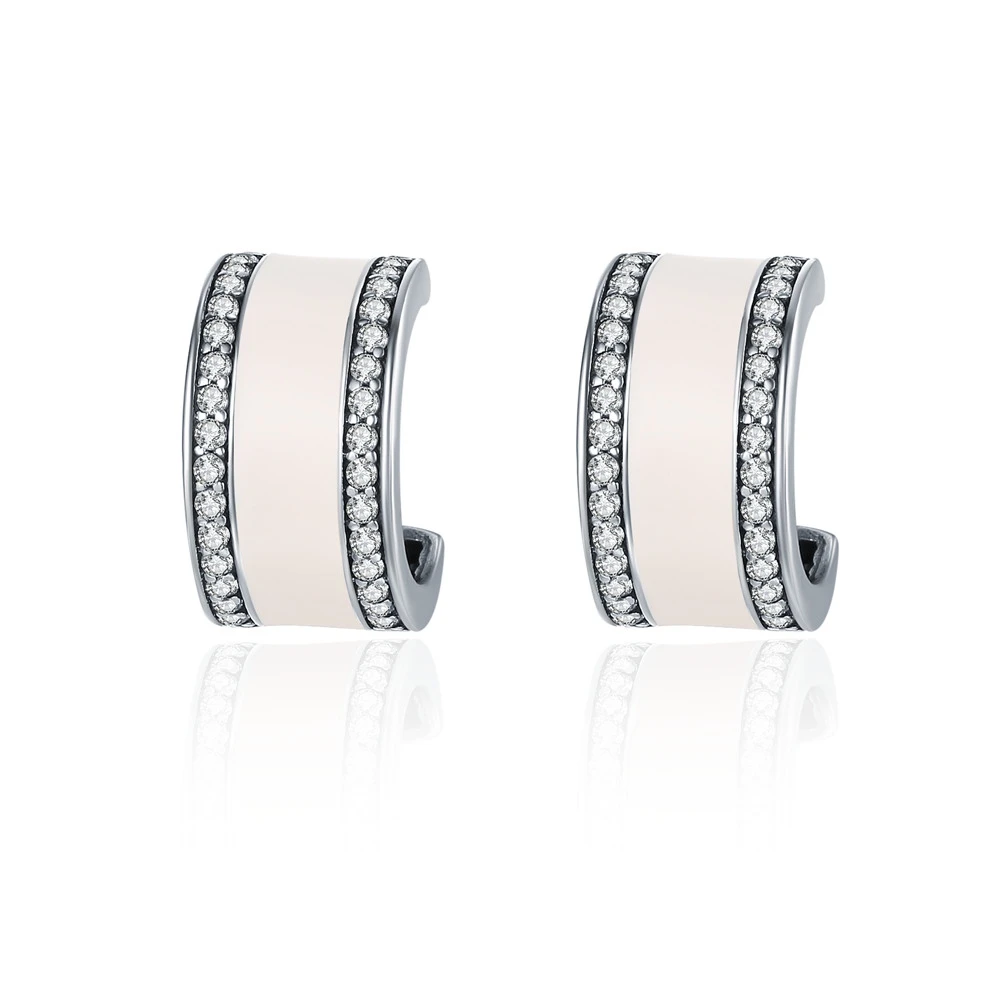 Настоящее 925 пробы, серебряные квадратные винтажные очаровательные прозрачные CZ свадебные серьги-кольца для женщин, ювелирные изделия для помолвки, Brincos GXE052 - Окраска металла: GXE260