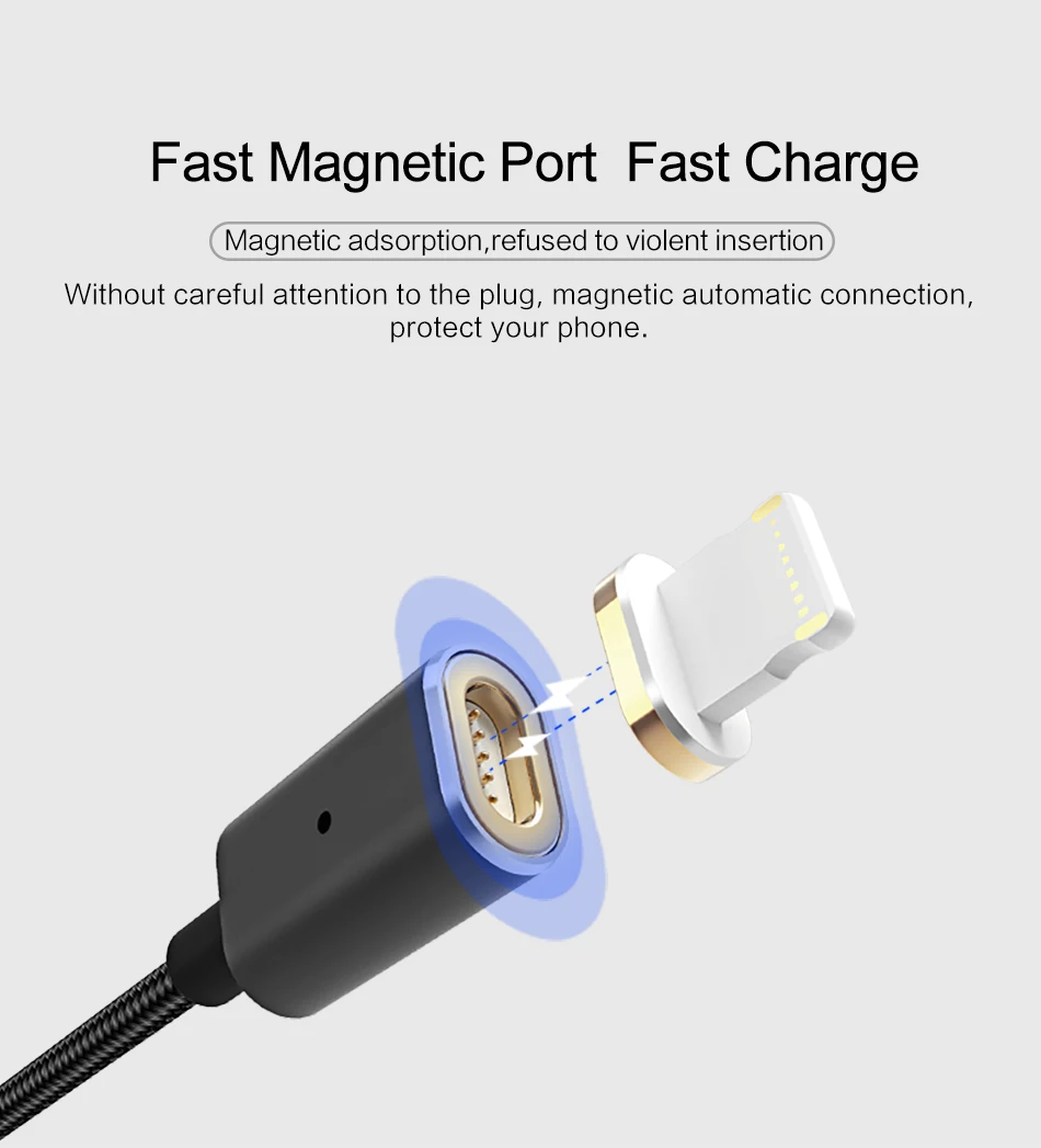 Магнитный кабель USAMS для usb-кабеля type-c золотого цвета, 1,2 м, 2 а/5 В, нейлоновый зарядный кабель, Магнитный зарядный кабель для мобильного телефона