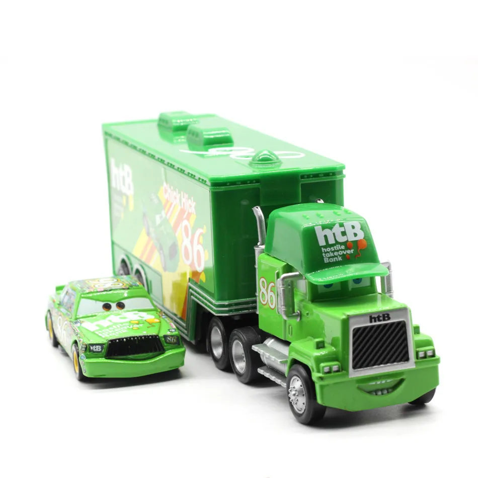 Disney Pixar Cars 2 игрушки шт. Lightning Mcqueen mack truck король 1:55 литье под давлением