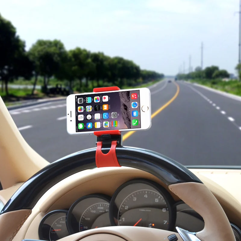 

Universal Car Steering Wheel Mount Holder Rubber Band Phone Socket Holder for iPhone for Samsung for Huawei Smart Devices