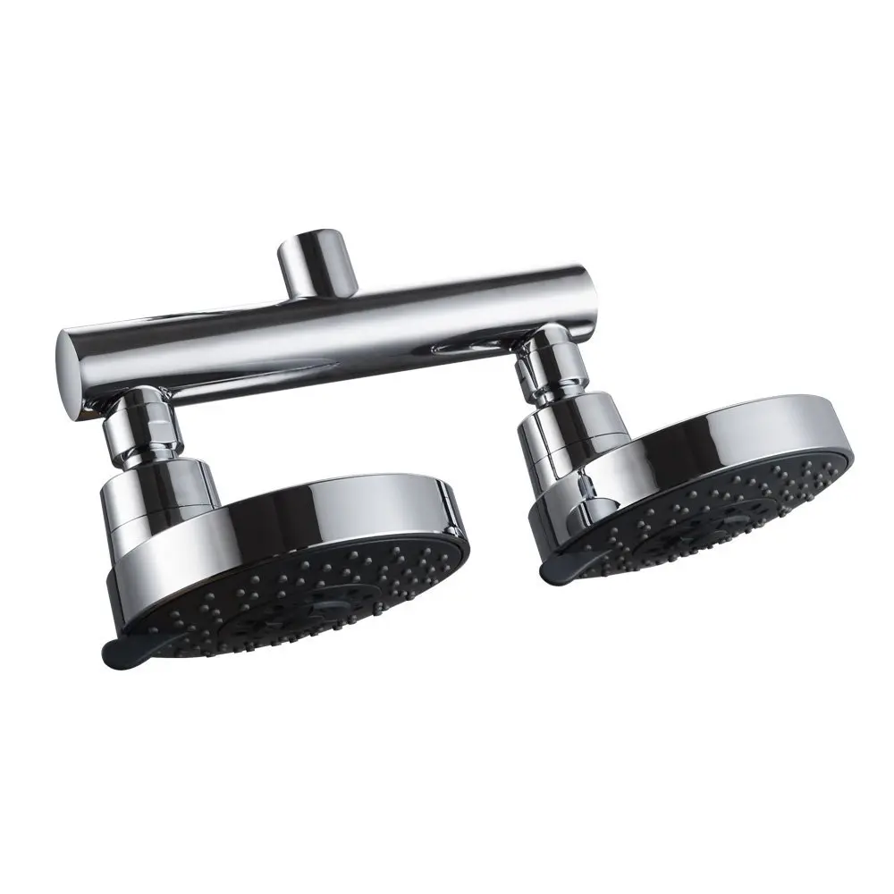 Polished Chrome Bathroom Shower Head Double Outlet Manifold with 5 Function Sprayers Metal Swivel Ball Joint | Обустройство дома