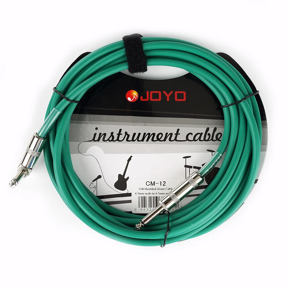 JOYO CM-12 15 футов/4,5 М экранированный моно 6,3 мм Мужской Угловой металлический штекер электрогитара басовая Клавиатура кабель инструменты соединительный провод