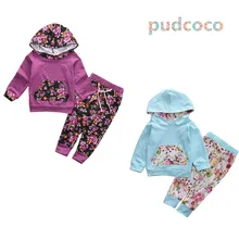 Детский спортивный костюм для маленьких девочек, пуловер свитшот худи+ штаны, комплект одежды из 2 предметов