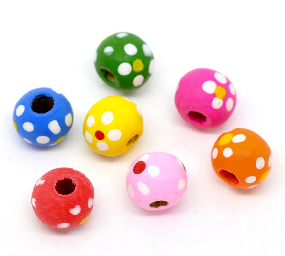 Круглые деревянные бусины DoreenBeads 10x9 мм в упаковке 35 шт. новинка 2015 | Украшения и