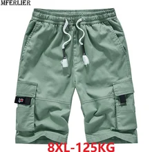 Летние мужские шорты-карго в Корейском стиле, модный скейтборд с карманами, большие размеры 6XL 7XL 8XL, домашний повседневный стиль сафари, свободные шорты