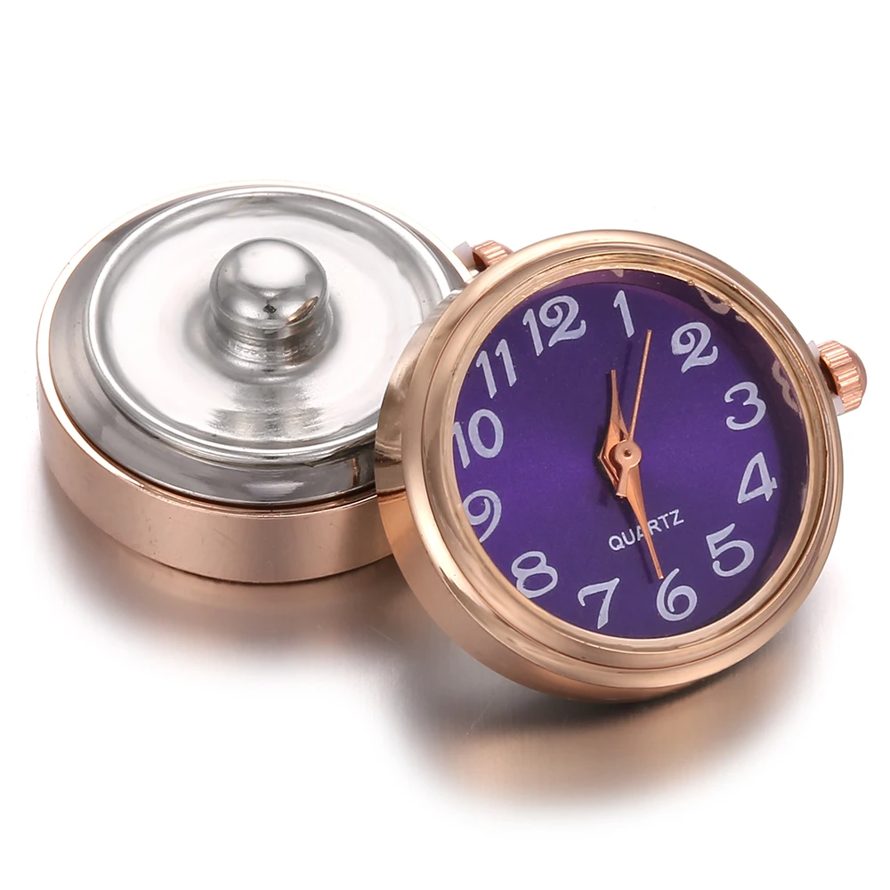 1 шт Розовое золото серебро стекло часы взаимозаменяемая Кнопка ювелирные изделия Сменные 18 мм кнопки для защелки браслет - Окраска металла: 13