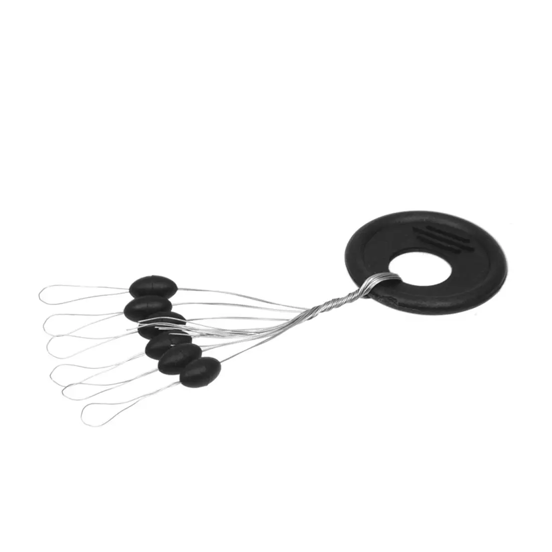 

10 Pcs 6 in 1 Oval Shaped Black Rubber Stopper Fishing Bobber Size M