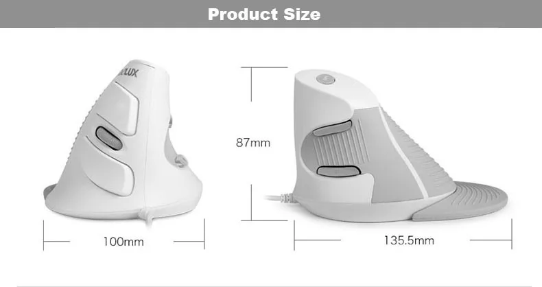 Wired Vertical Mouse Size