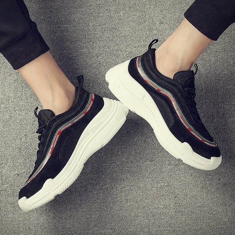 Homens Dos De Aumentar Estilo Novos 2018 Casual Verão Lazer Costura Coreano Sapatos branco Superior Preto Y00Hwgq