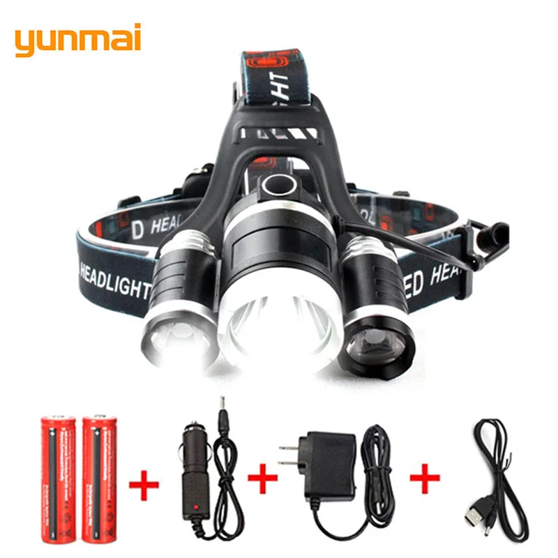 

Hot Sale new T6 Headlight 10000 Lumens Powerful Focus Light Head Flashlight Rechargeable Waterproof Headlamp For Fishing Camp