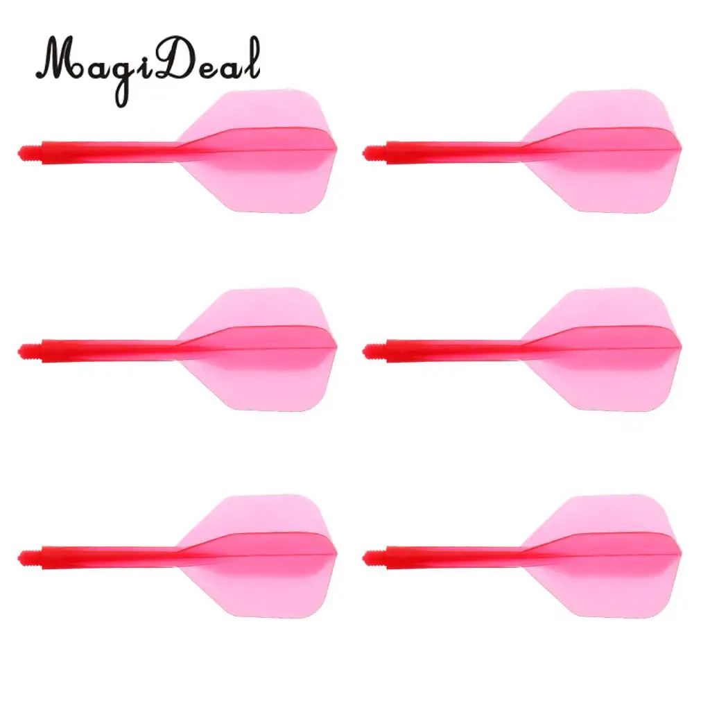 MagiDeal High Quality 12x Transparent 2BA Thread Dart Shafts & Dart Flights Connection Red & Blue
