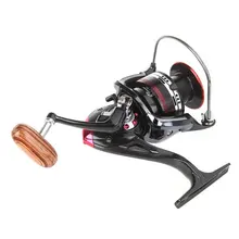 JHO-12+1BB Ball Bearings Left/Right Interchangeable Collapsible Handle Fishing Spinning Reel Roller LK5000 5.5:1(Black and red)