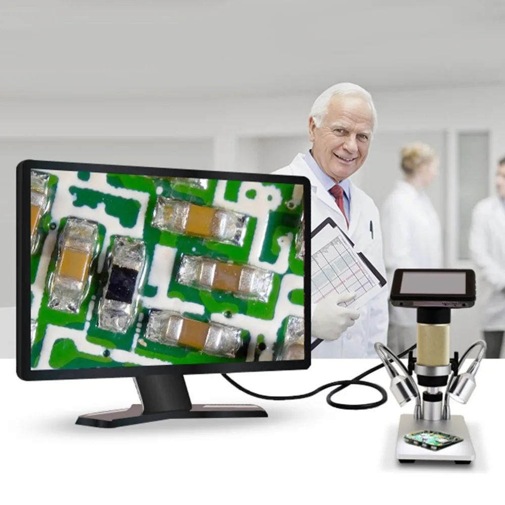 

HDMI Digital Microscope HD 3MP 1080P Electronic Microscope Magnifier with 3.0" Display Screen Repair Tool for Circuit Board