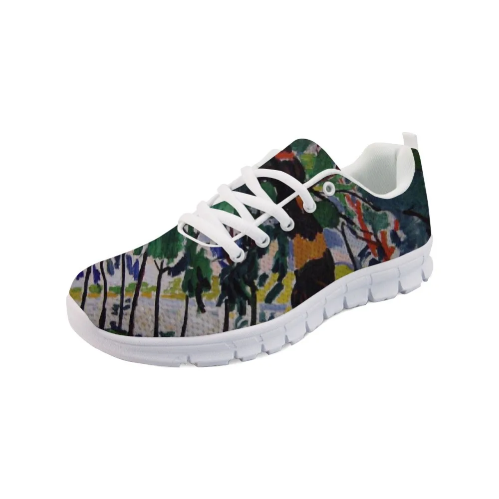 

Noisydesigns Sneakers Tenis Sport Shoes Nurse Modern Colorful Mondrian Grid Flat Shoes Women Flats Breathable Zapatos De Mujer