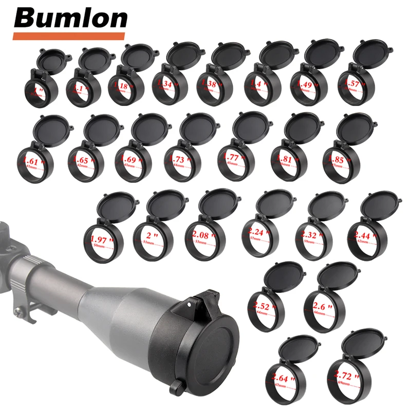 25.4-69MM Rifle Scope Lens Cover Flip Up Quick Spring Protection Cap 37-43-3