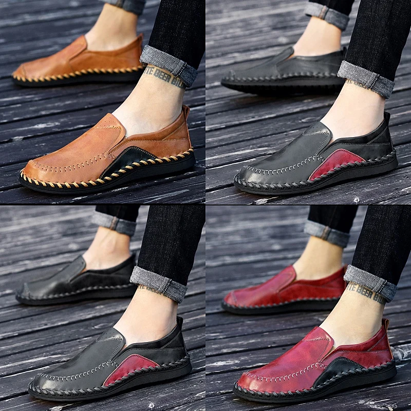 Marca Preto Sapatos Mocassins Homens Condução Casual marrom Size Vestido Dos Trabalho Luxo Genuíno Calçados Sneakers Macio vermelho Plus Couro Preguiçosos De Masculino Formal 47 v1rFwqxv