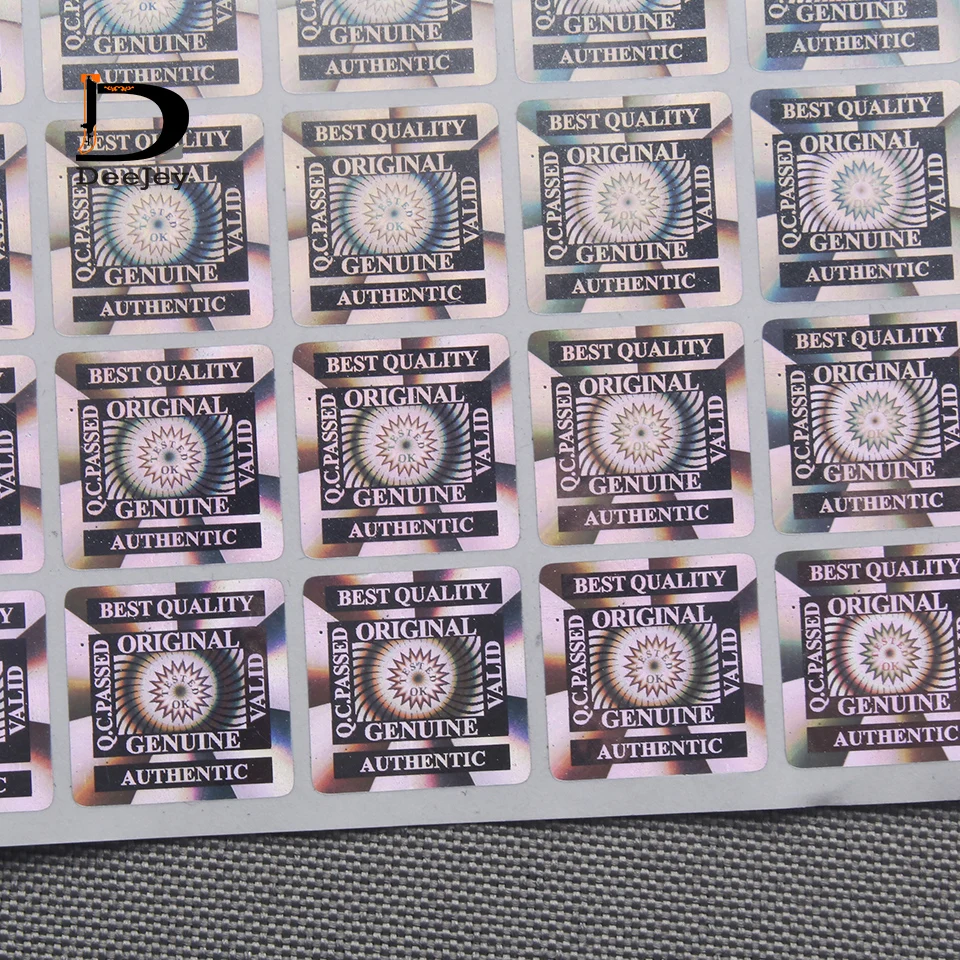 Подлинные голографические наклейки 15 мм квадратной формы, антифальшивые лазерные наклейки для одноразового использования, только 1000 шт./партия