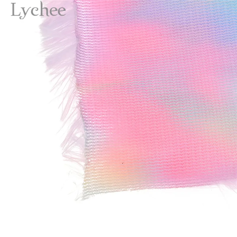 Lychee Life 21x29 см А4 Радужная меховая ткань высокого качества Флокированный мех Синтетическая Кожа DIY швейный материал для волос аксессуары