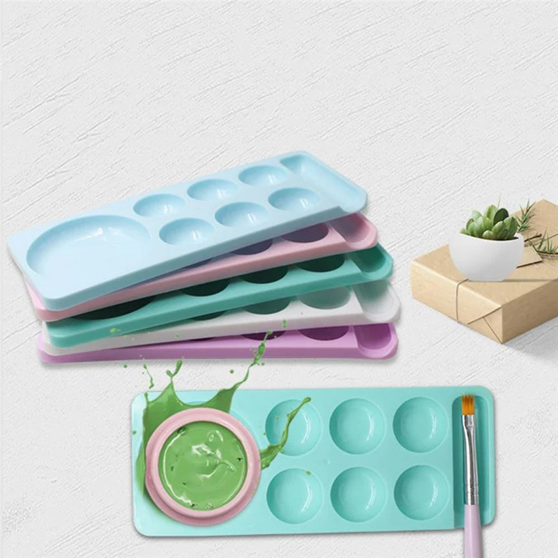 

Plastic Nail Tools 8 Dishes Rectangle Palette Makeup Mixed Tool UV Gel Polish Pigment Holder Container Manicure Plate