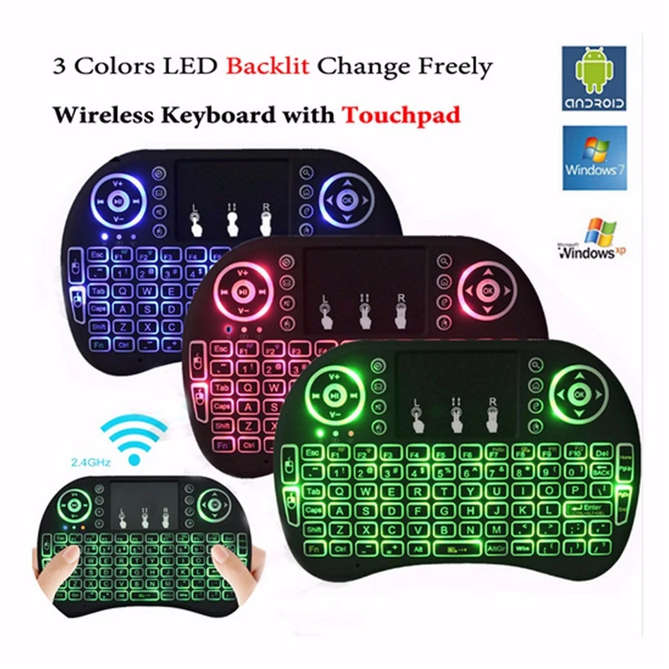 

Shinsklly i8 keyboard English Russian backlight Mini Wireless Keyboard 2.4GHz Air Mouse touchpad for android TV Box Laptop PC