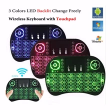 Shinsklly i8 keyboard English Russian backlight Mini Wireless Keyboard 2.4GHz Air Mouse touchpad for android TV Box Laptop PC