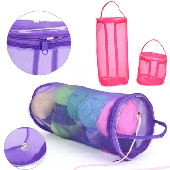 

DIY Hand Weaving Yarn Bag DIY Hand Weaving Tools Organizer Mesh Sewing Kit Bag Hollow Crochet Thread Storage Mesh Holder