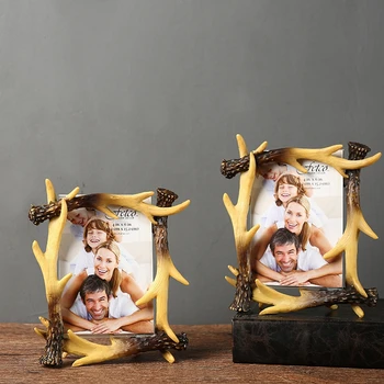 

Creative Vintage Antlers Decoration Frame 2 Collection Retro Resin Craft Photo Frame Nice Home Ornaments porta retrato moldura