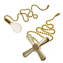 Bronze Metal Pull Chain Ceiling Fan Pull Chain 2Pcs Beaded Ball Fan Pull Chain 12 Inches Fan Pulls Set with Connector