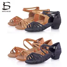 Children Latin Dance Shoes Ballroom Tango Woman Latin Dancing Shoes for girls Wholesale Dance shoes kids Low Heel Salsa Sandal