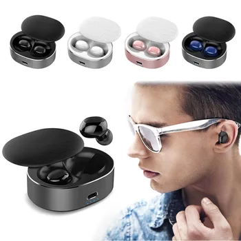 

Bluetooth Earphone TWS In-ear Invisible Sports Stereo Wireless Earbuds with Charging Pod DJA99