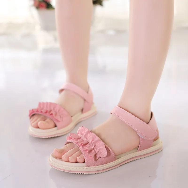

2019 Kids Girls Summer Shoe Little Girls Sandals Big Children Flowers Flat Princess Beach Sandals 3 4 5 6 7 8 9 10 1112 Year Old