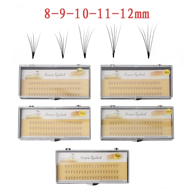 

5D Wave Mink False Eyelashes Extension Makeup Tool Women Soft Long 0.07 C Individual Plastic Black Terrier Synthetic Fibers