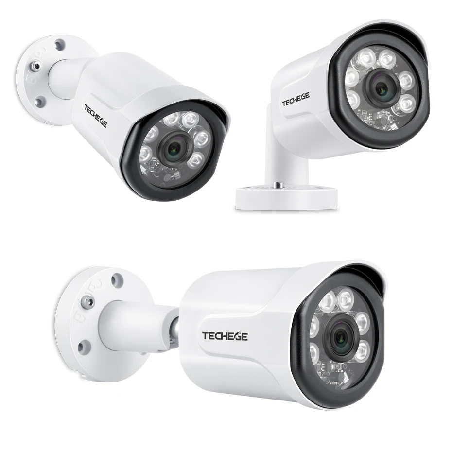 Techege Full HD 1080P H.265 4CH CCTV система 4 шт. 2MP металлическая наружная ip камера аудио запись