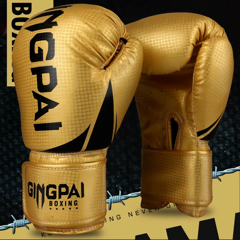 

Боксерские перчатки GINGPAI 6 8 10 12 унций, раньше, ММА, Муай Тай, мужские и женские профессиональные тренировочные перчатки для карате