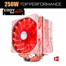Alseye eddy-120r процессорного кулера 4 тепловых трубок tdp 220 Вт 2 шим СИД 4pin 120 мм вентилятор с алюминиевым радиатором радиатор для lga 775/115x/AM2/3