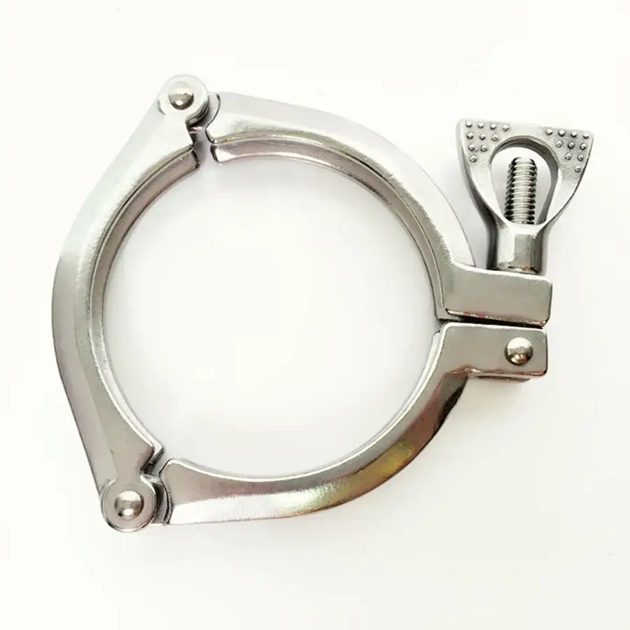 

2" Tri Clamp 304 Stainless Steel Threee Section Sanitary Fitting 64mm Ferrule OD Fit 51mm Pipe OD For Homebrew Beer